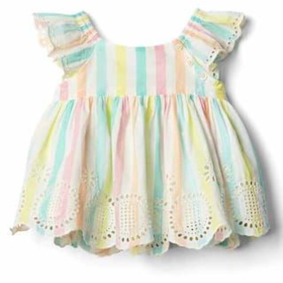 Gap Striped Cotton Summer Dress 💖🧡💛💚 - Picture 1 of 7